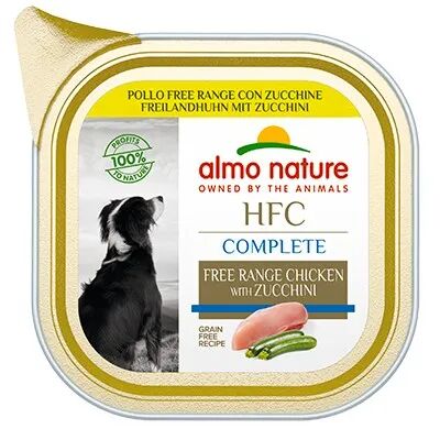 ALMO NATURE HFC Complete Dog Vaschetta Multipack 17x85G POLLO FREERANGE E ZUCCHINE