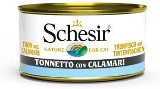 SCHESIR Nature Cat Lattina Multipack 24x85G TONNETTO CON CALAMARI