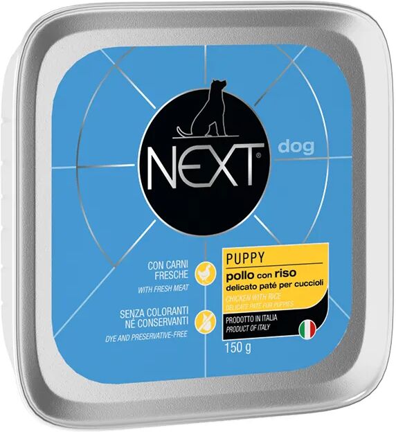 NEXT Puppy Vaschetta Multipack 22x150G POLLO CON RISO