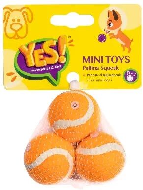 YES Mini Toys per Cane Pallina Squeak Arancio CM.3.8