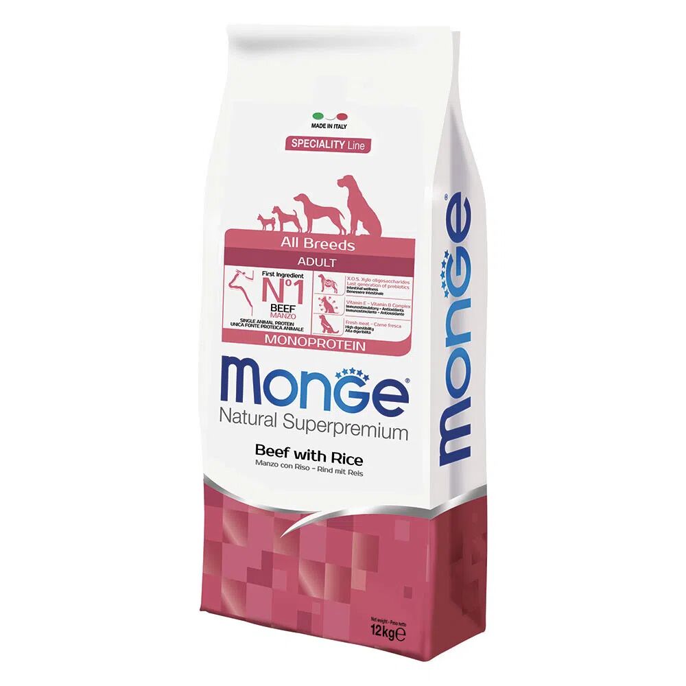 MONGE All Breeds Adult Manzo e Riso 12KG