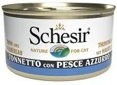 SCHESIR Nature Cat Lattina Multipack 24x85G TONNETTO CON PESCE AZZURRO