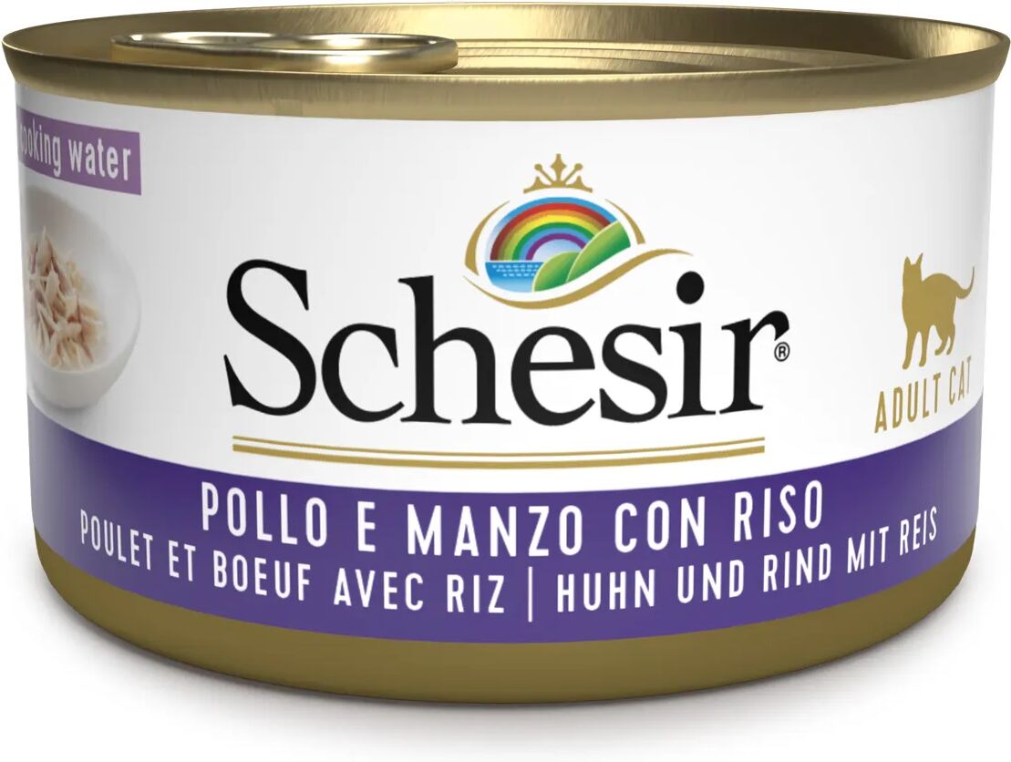 SCHESIR Cat Lattina Multipack 24x85G POLLO E MANZO CON RISO