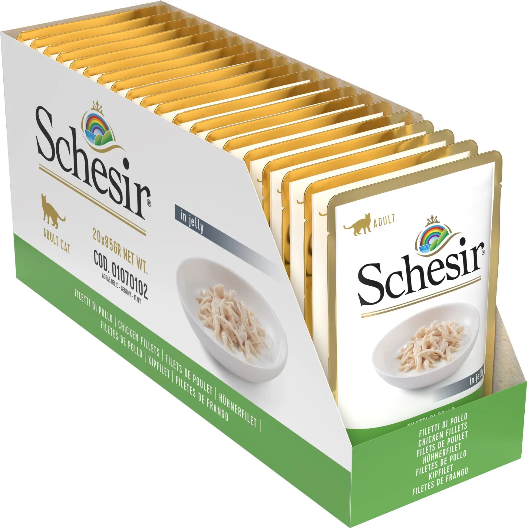 SCHESIR Cat Busta Multipack 20x85G FILETTI DI POLLO