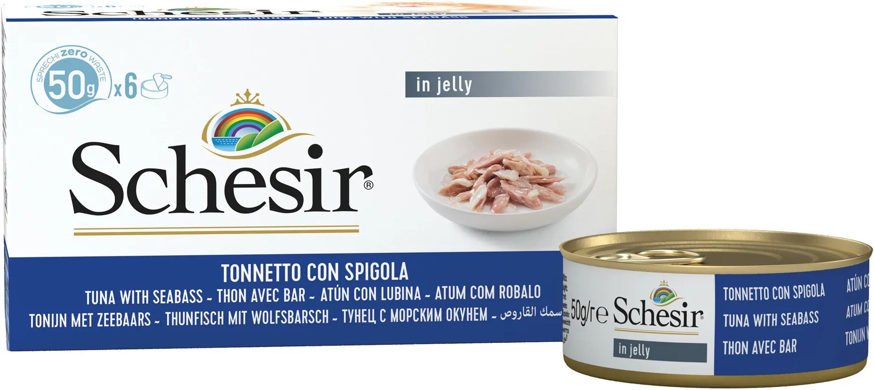 SCHESIR Cat Lattina Multipack 6x50G TONNETTO CON SPIGOLA