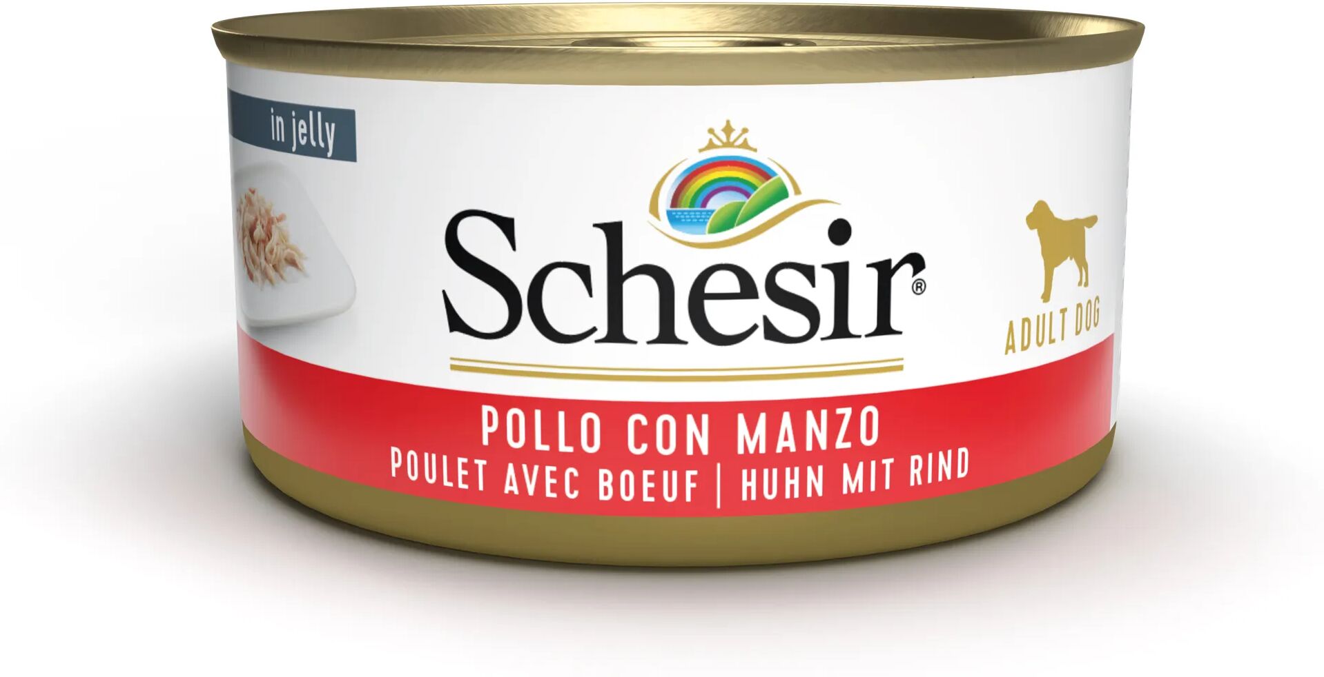 SCHESIR Dog Lattina Multipack 18x150G POLLO CON MANZO