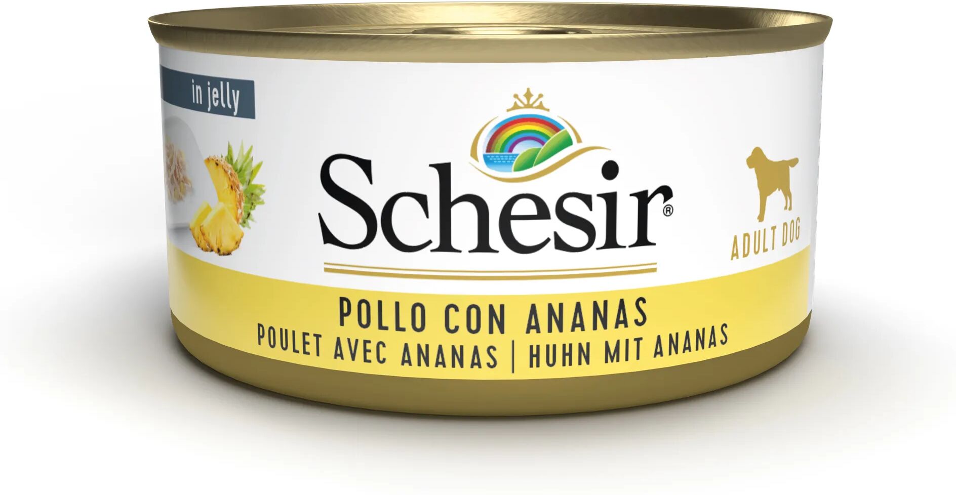 SCHESIR Dog Lattina Multipack 18x150G POLLO CON ANANAS