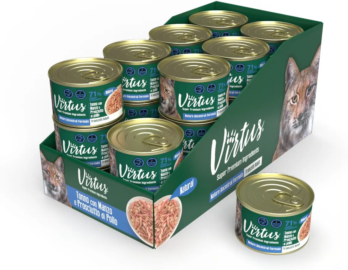 VIRTUS Cat Natural Lattina Multipack 24x150G TONNO CON MANZO