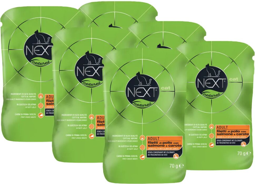 NEXT Cat Busta Multipack 6x70G FILETTI DI POLLO CON SALMONE