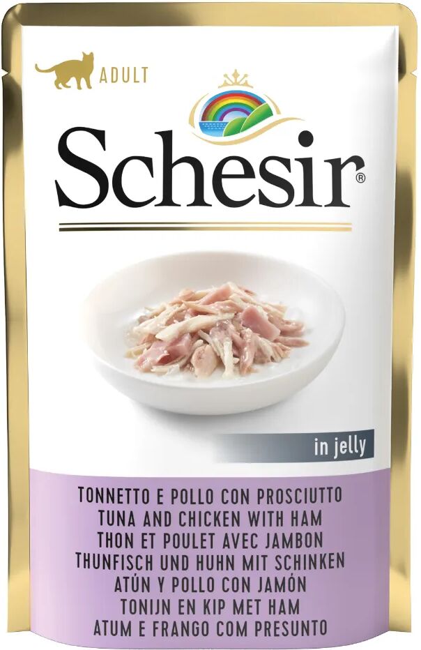 SCHESIR Cat Busta Multipack 6x85G TONNETTO E POLLO CON PROSCIUTTO