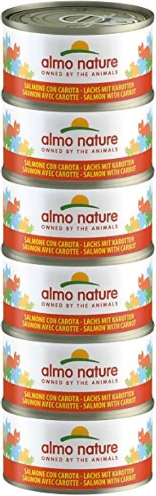 ALMO NATURE Cat Lattina Multipack 6x70G SALMONE CON CAROTA