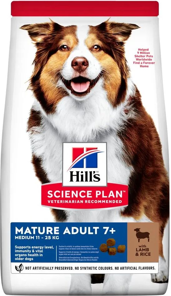 HILLS Hill's Science Plan Medium Mature Adult 7+ Alimento per Cani con Agnello e Riso 14KG