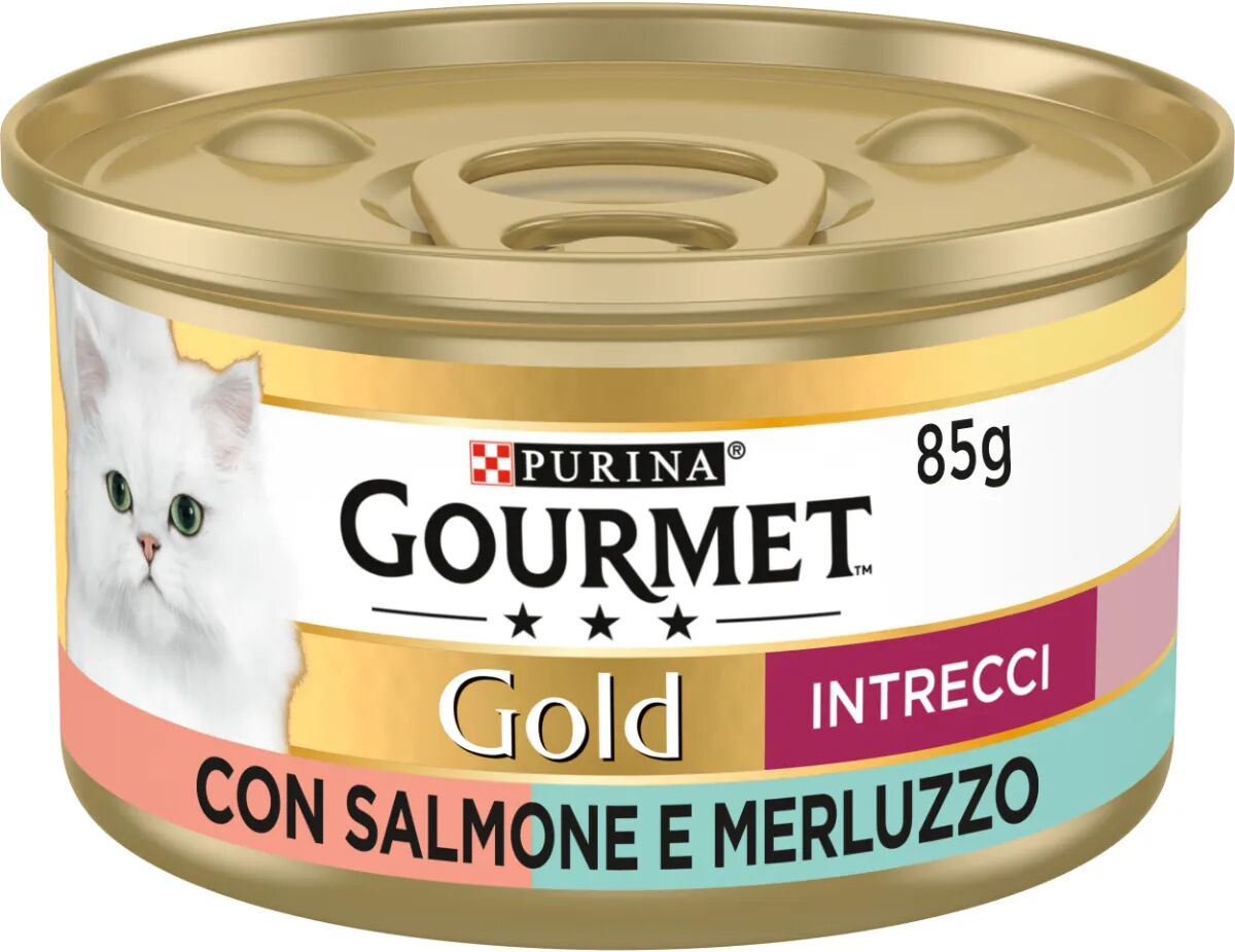 GOURMET Gold Intrecci Cat Lattina Multipack 24x85G SALMONE E MERLUZZO