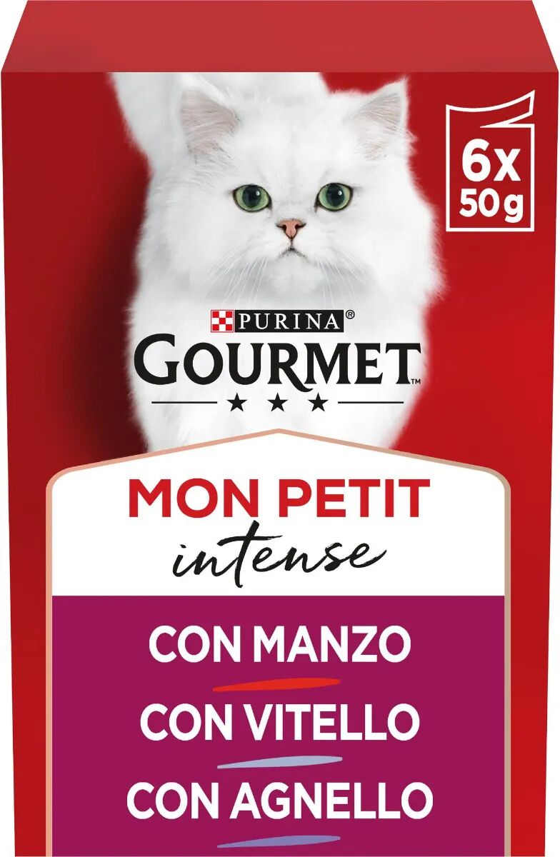 GOURMET Mon Petit Intense Cat Busta Multipack 6x50G MANZO VITELLO E AGNELLO