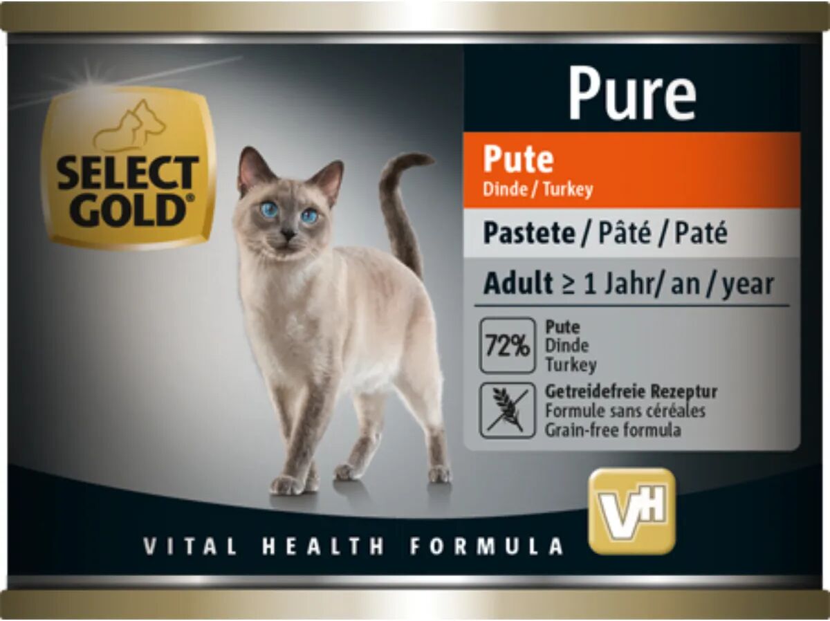 SELECT GOLD Pure Cat Adult Lattina Multipack 6x200G TACCHINO