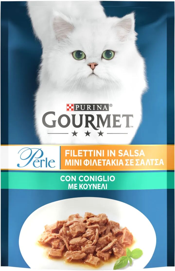 GOURMET Perle Filettini In Salsa Cat Busta Multipack 26x85G CONIGLIO