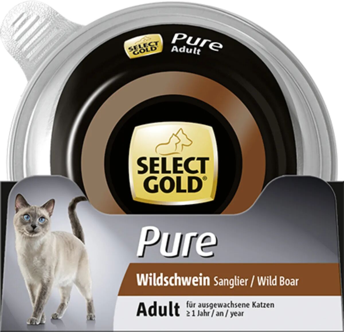 SELECT GOLD Pure Cat Adult Vaschetta Multipack 12x85G CINGHIALE