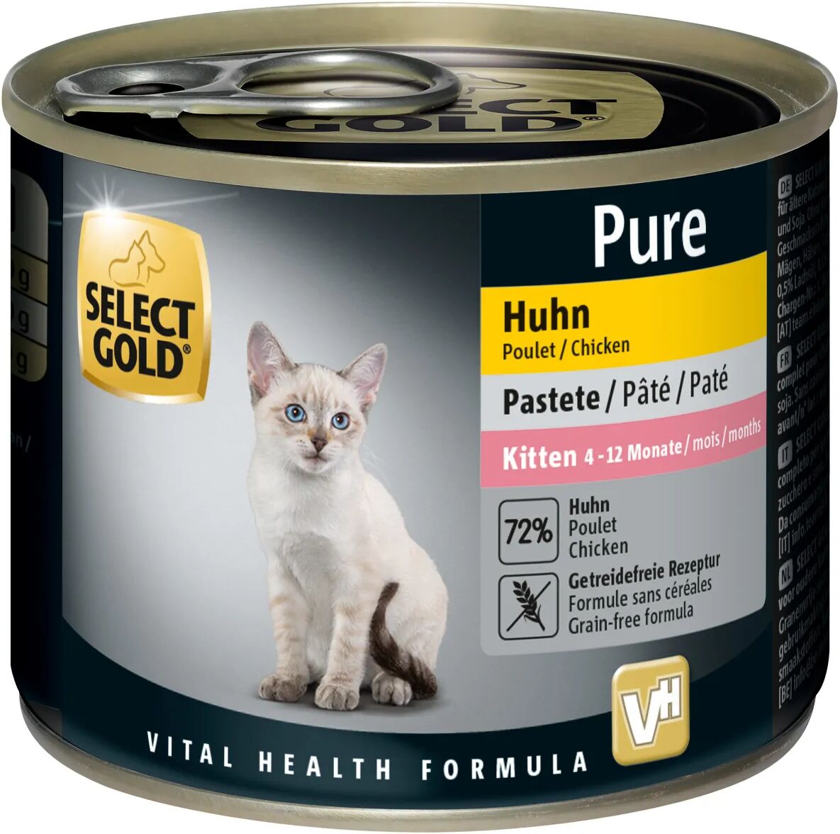 SELECT GOLD Pure Kitten Lattina Multipack 6x200G POLLO