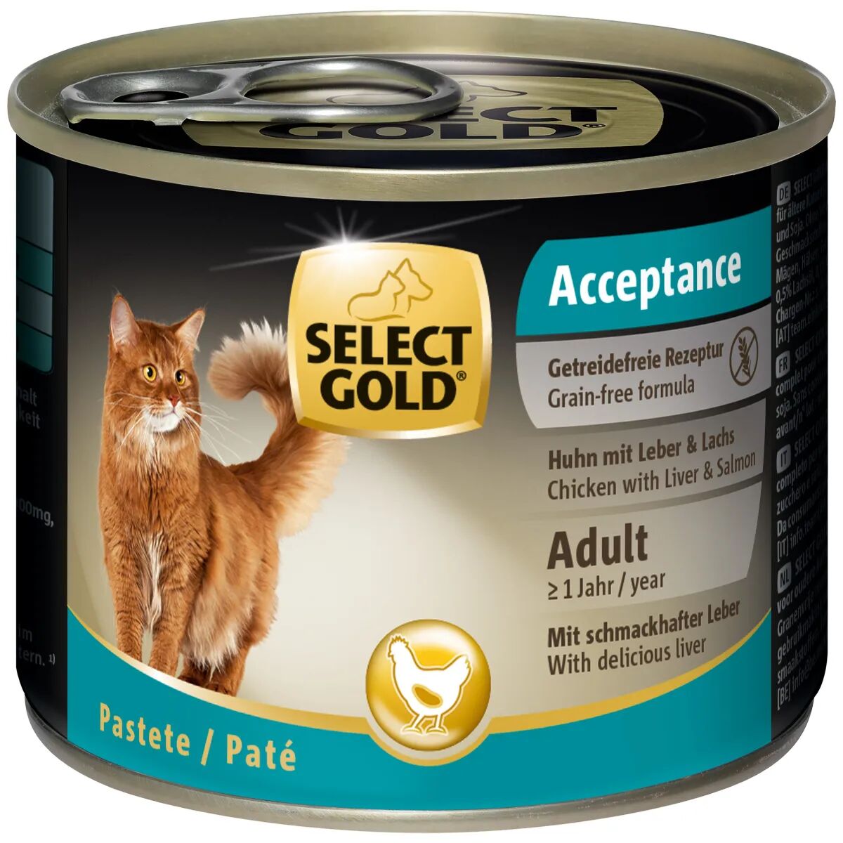 SELECT GOLD Acceptance Cat Adult Lattina Multipack 6x200G POLLO