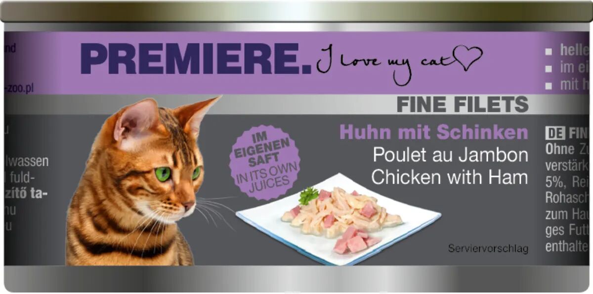 PREMIERE Fine Filets Cat Lattina Multipack 12x80G POLLO CON PROSCIUTTO