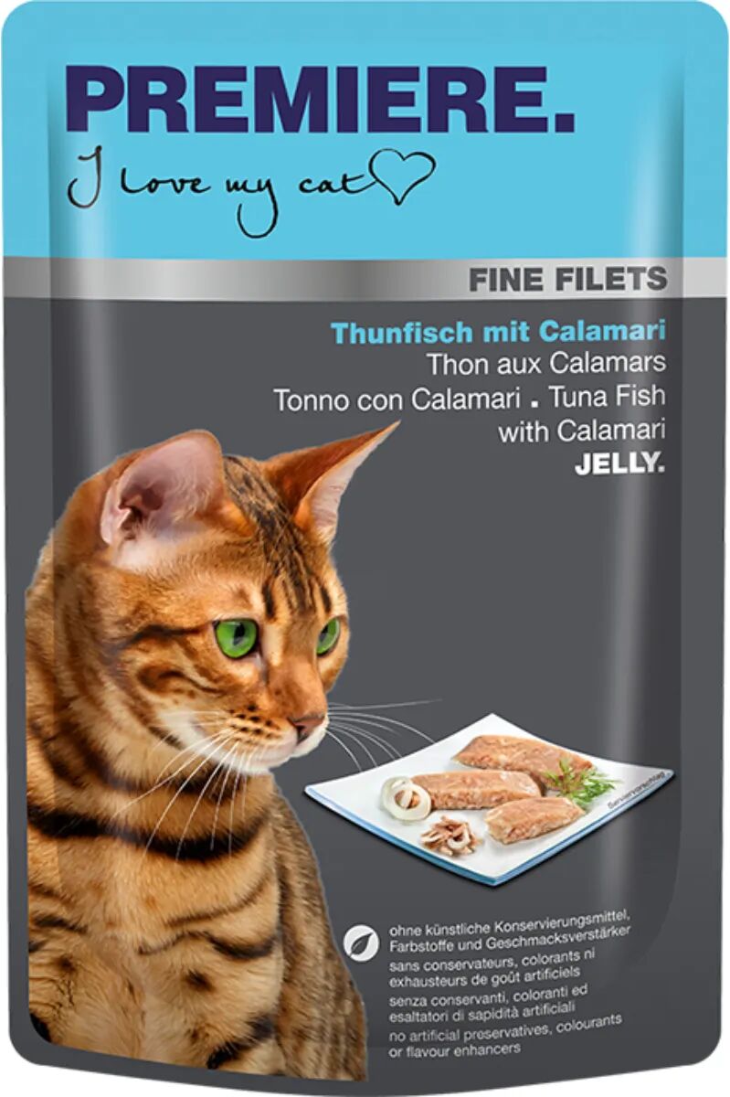 PREMIERE Fine Filets Cat Busta Multipack 24x100G TONNO CON CALAMARI