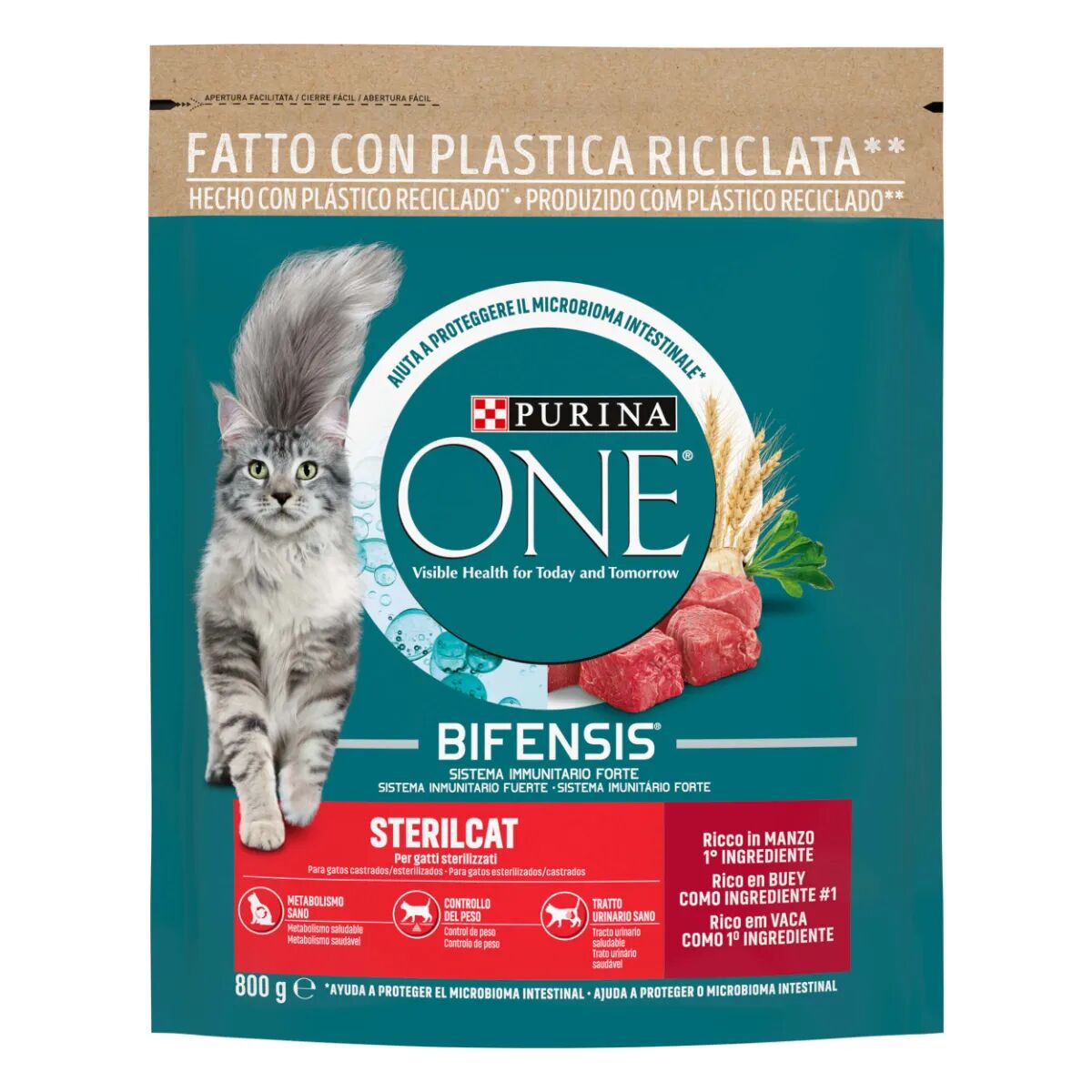 PURINA ONE Gatto Sterilised Manzo e Frumento 800G