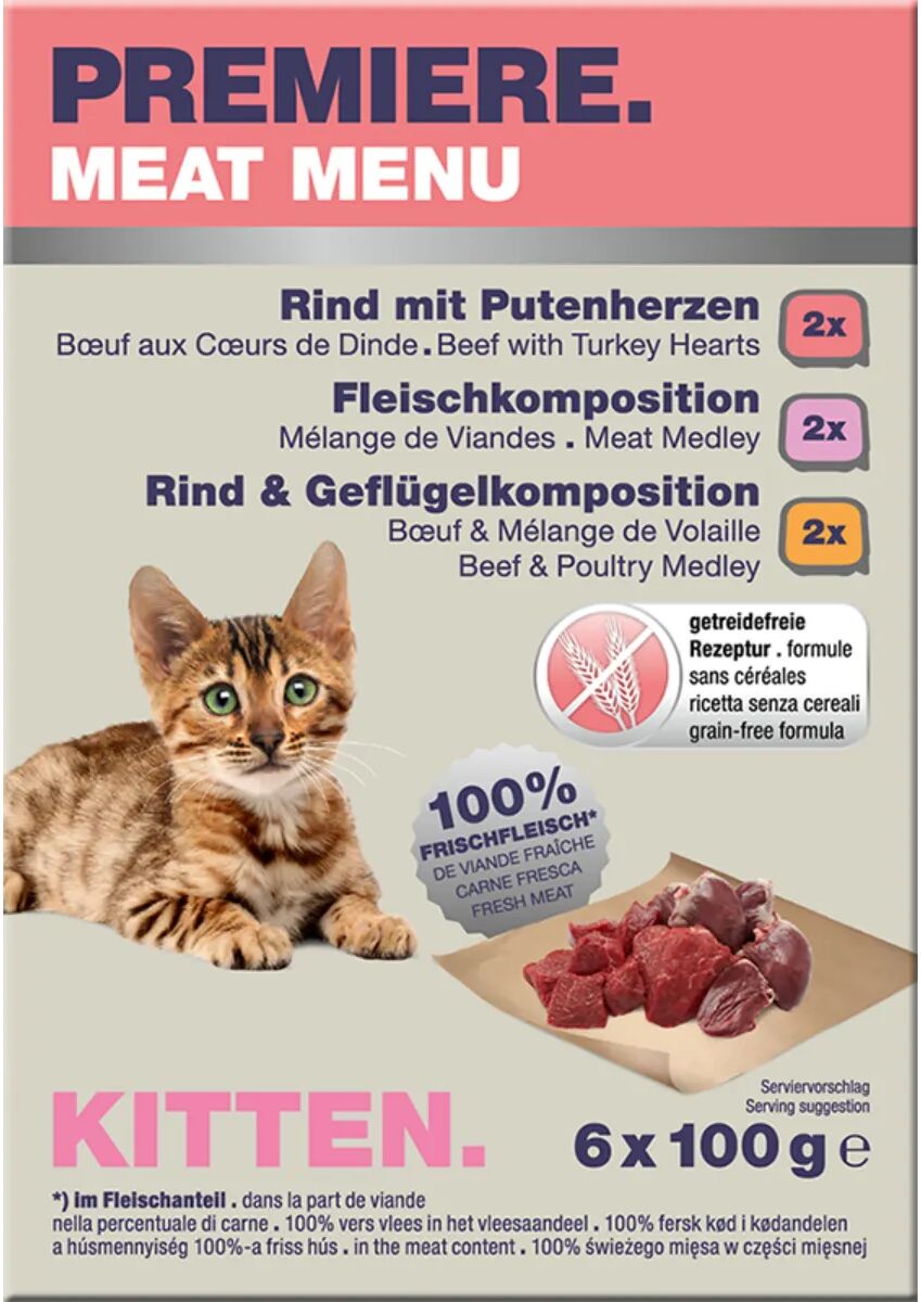 PREMIERE Meat Menu Kitten Vaschetta Multipack 6x100G MIX CARNE