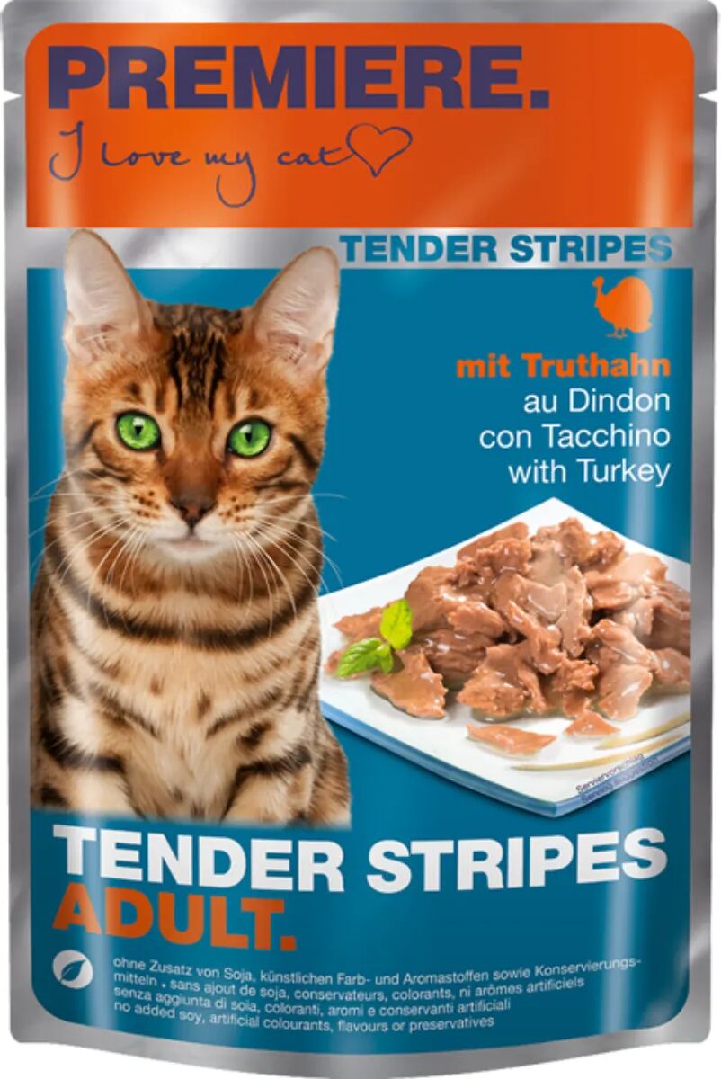 PREMIERE Tender Stripes Cat Busta Multipack 28x85G TACCHINO