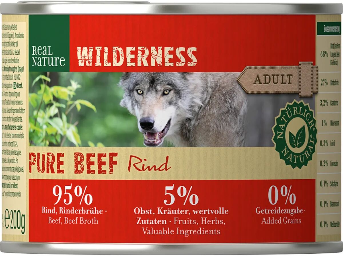 REAL NATURE Wilderness Dog Lattina Multipack 6x200G MANZO