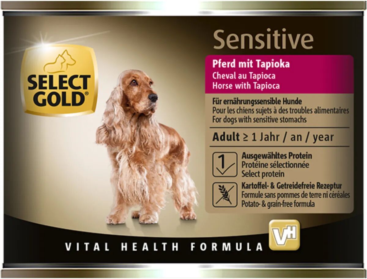 SELECT GOLD Sensitive Dog Lattina Multipack 6x200G CAVALLO CON TAPIOCA