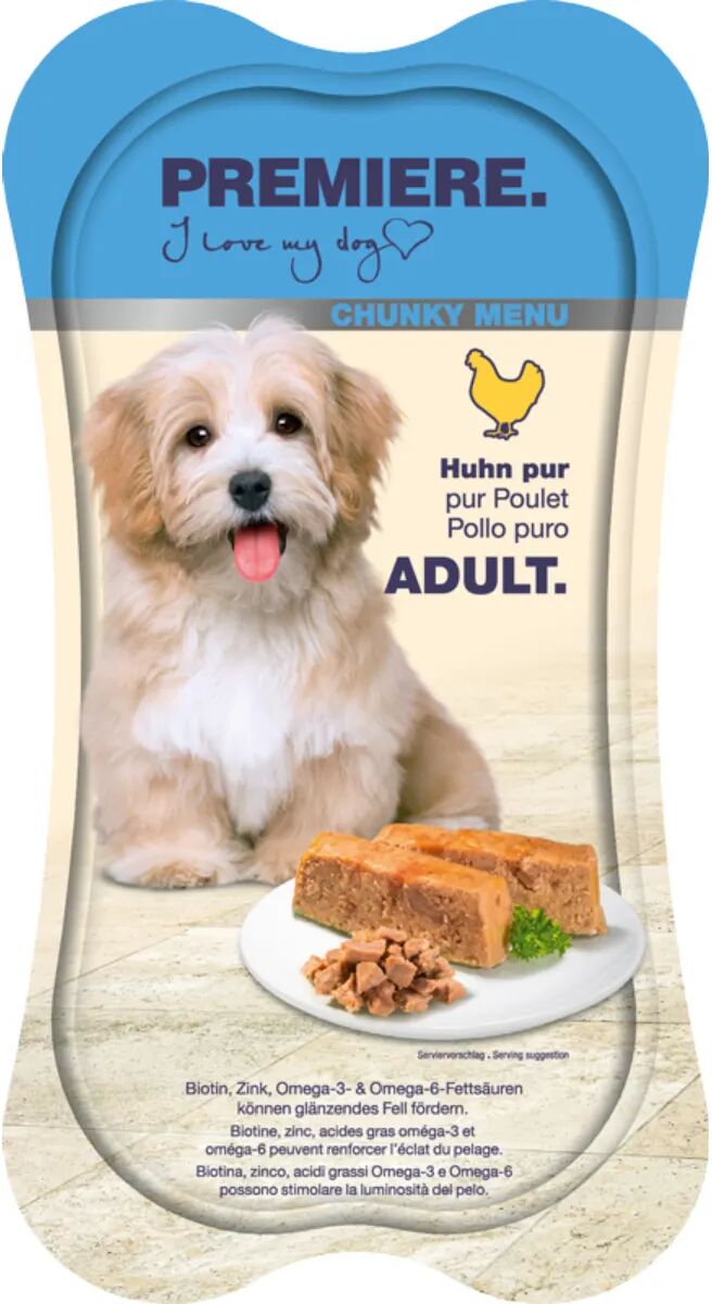 PREMIERE Chunky Menu Dog Vaschetta Multipack 15x175G POLLO PURO