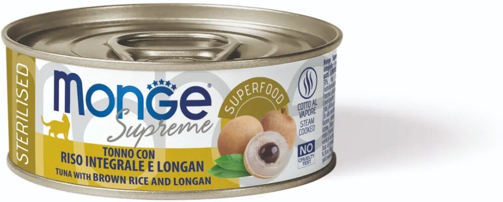 MONGE Supreme Cat Sterilised Lattina Multipack 24x80G TONNO CON RISO E LONGAN