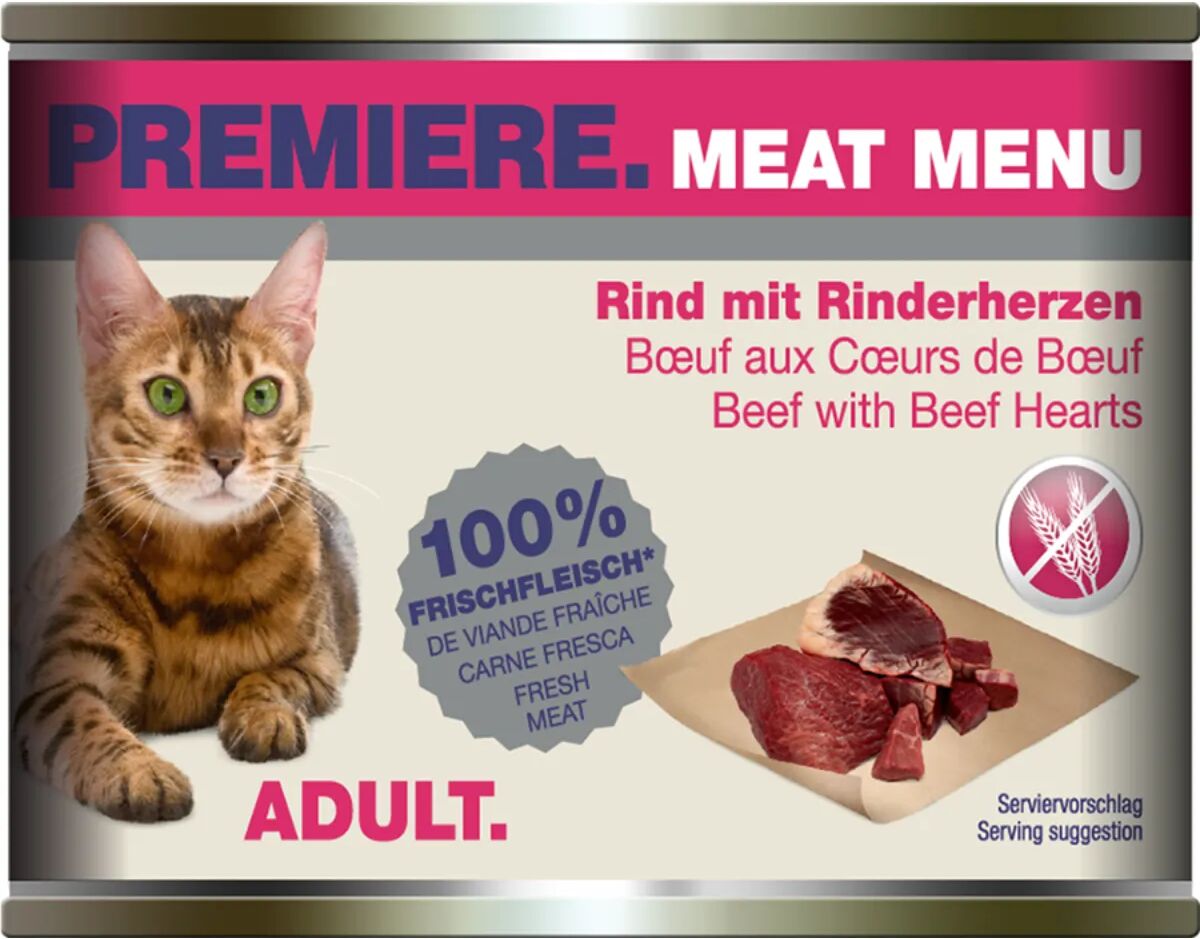 PREMIERE Meat Menu Cat Lattina Multipack 6x200G MANZO CON CUORE