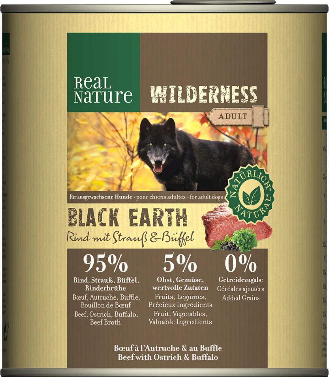 REAL NATURE Wilderness Dog Lattina 800G MANZO CON STRUZZO E BUFALO