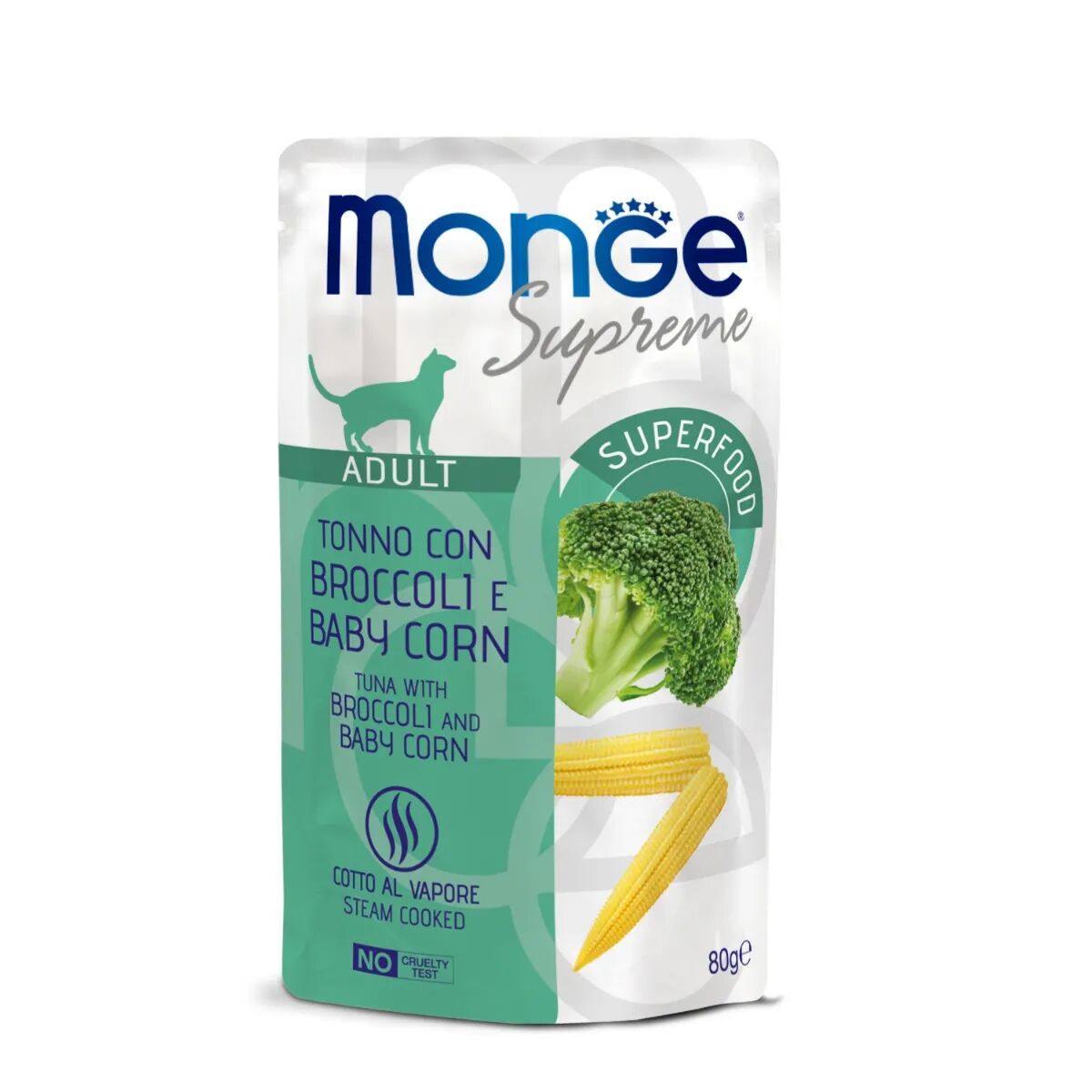 MONGE Supreme Cat Busta Multipack 24x80G TONNO CON BROCCOLI