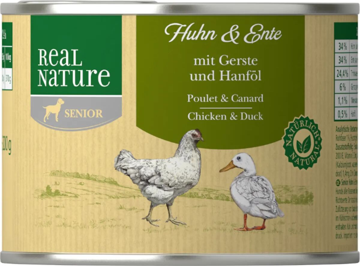 REAL NATURE Senior Lattina Multipack 6x200G POLLO E ANATRA