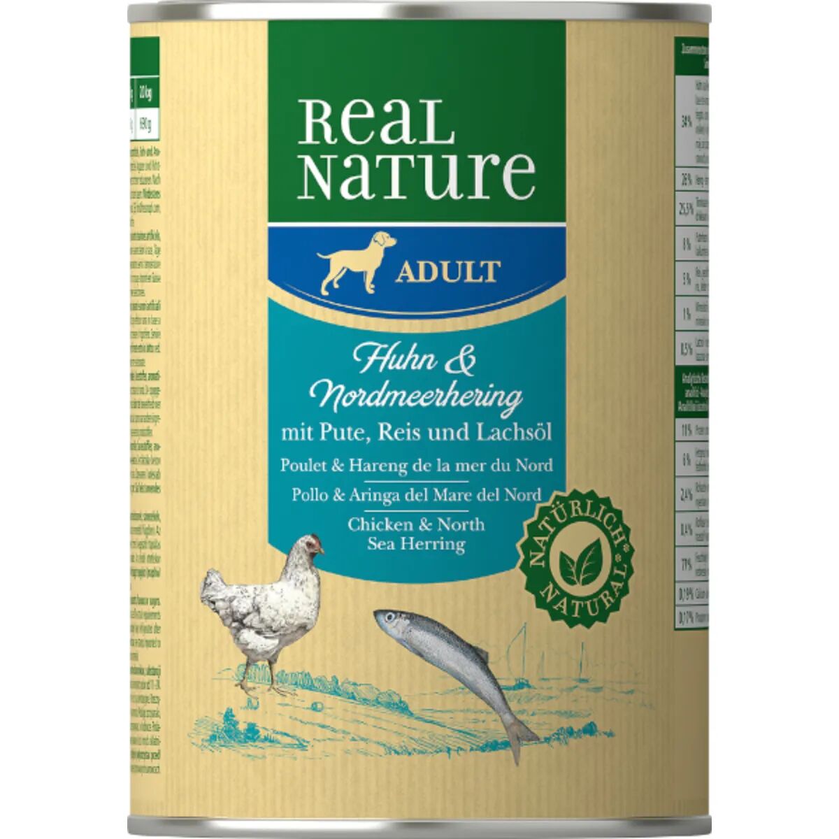 REAL NATURE Dog Lattina 400G POLLO E ARINGA