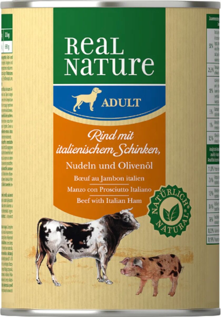 REAL NATURE Dog Lattina 400G MANZO CON PROSCIUTTO