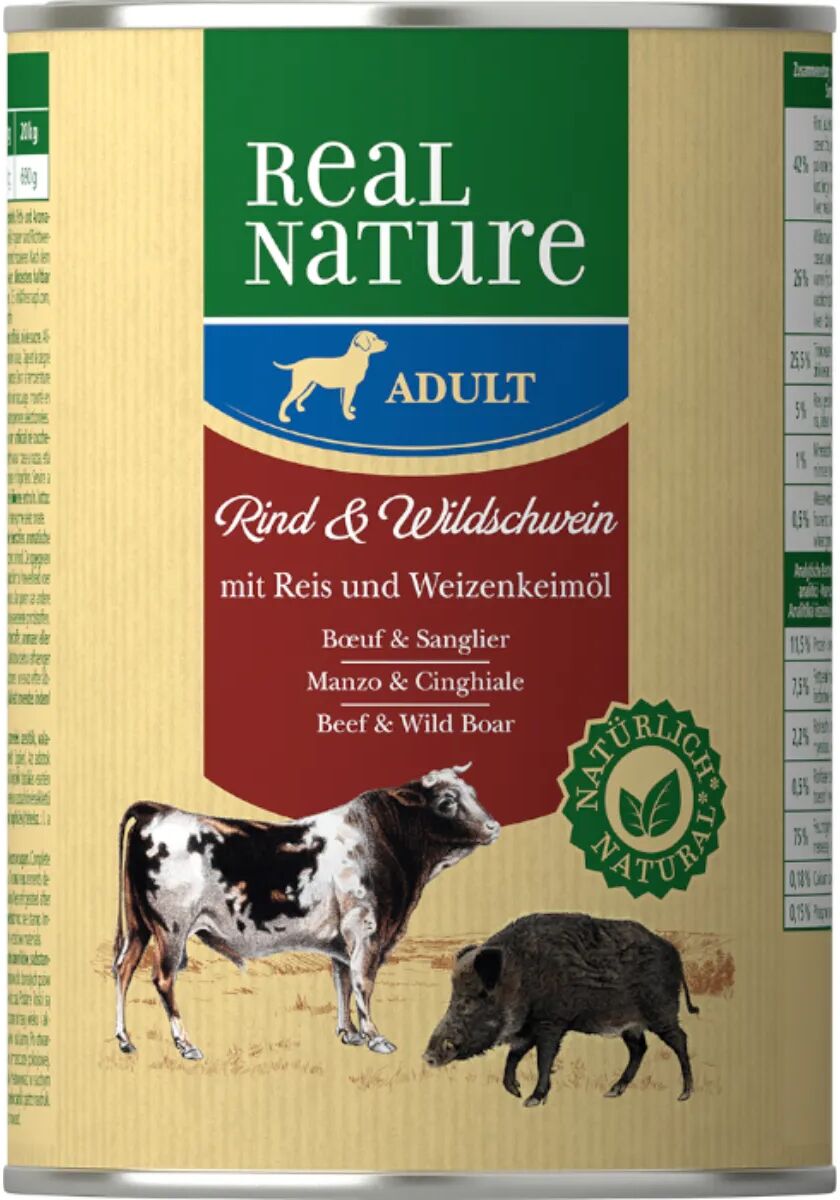 REAL NATURE Dog Lattina 400G MANZO E CINGHIALE