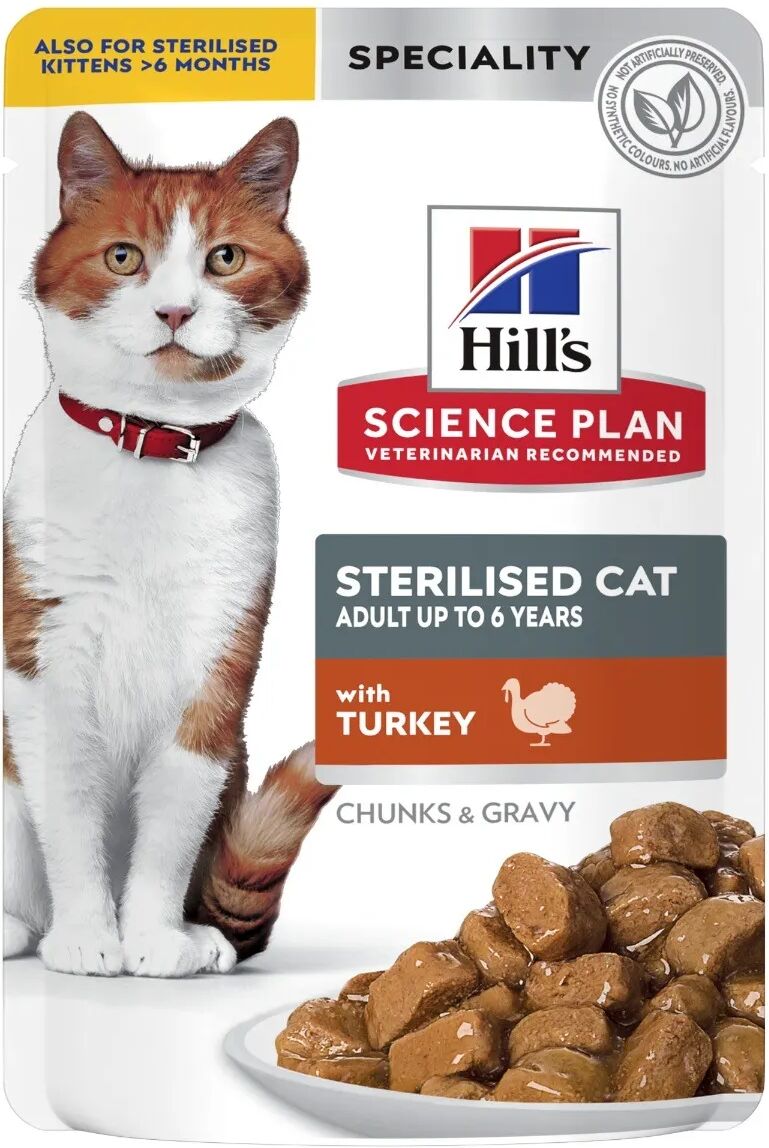 HILLS Hill's Science Plan Sterilised Cat Busta Multipack 12x85G TACCHINO