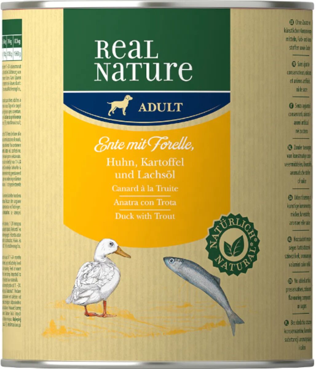 REAL NATURE Dog Lattina 800G ANATRA CON TROTA