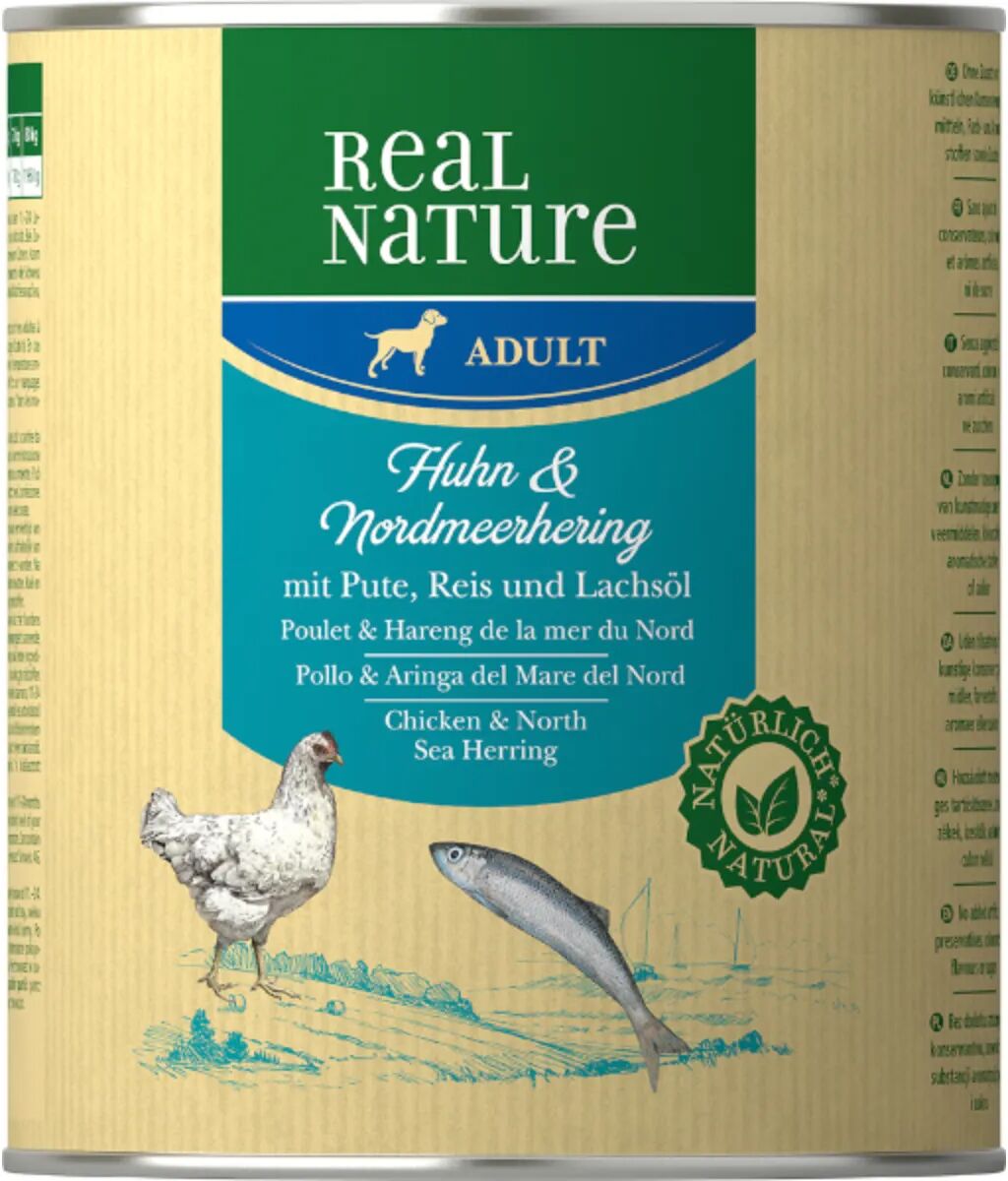 REAL NATURE Dog Lattina 800G POLLO E ARINGA