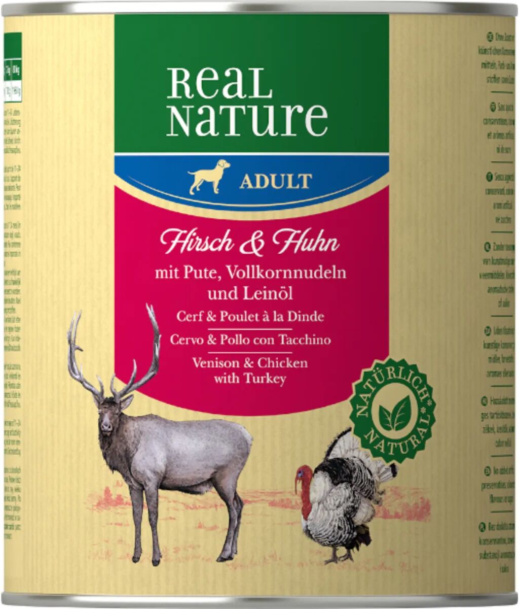 REAL NATURE Dog Lattina 800G CERVO E POLLO CON TACCHINO