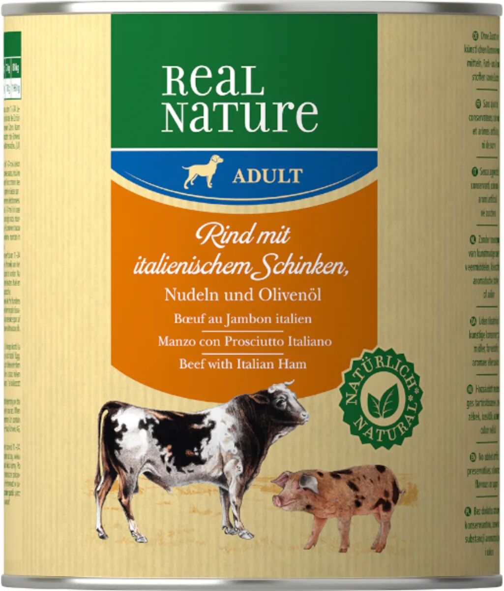 REAL NATURE Dog Lattina 800G MANZO CON PROSCIUTTO