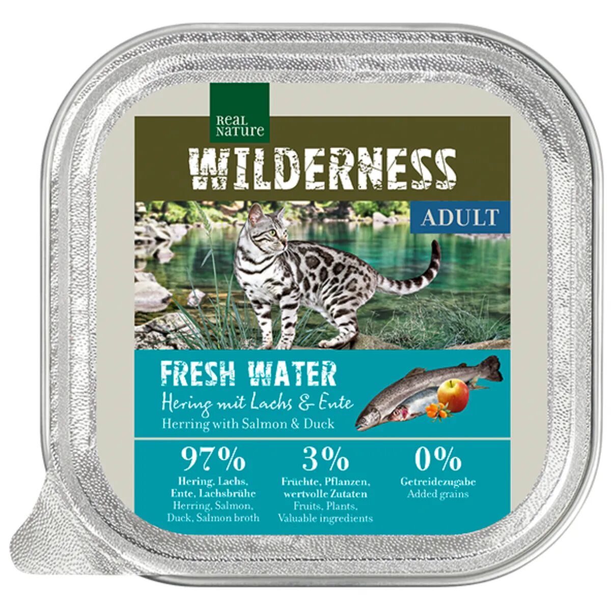 REAL NATURE Wilderness Cat Vaschetta Multipack 16x100G SALMONE E ANATRA