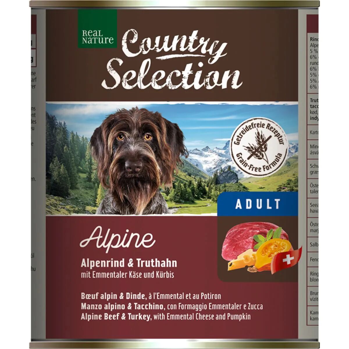 REAL NATURE Country Selection Dog Lattina 800G MANZO E TACCHINO