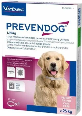 VIRBAC Prevendog Collare Antiparassitario per Cani oltre 25KG 75CM