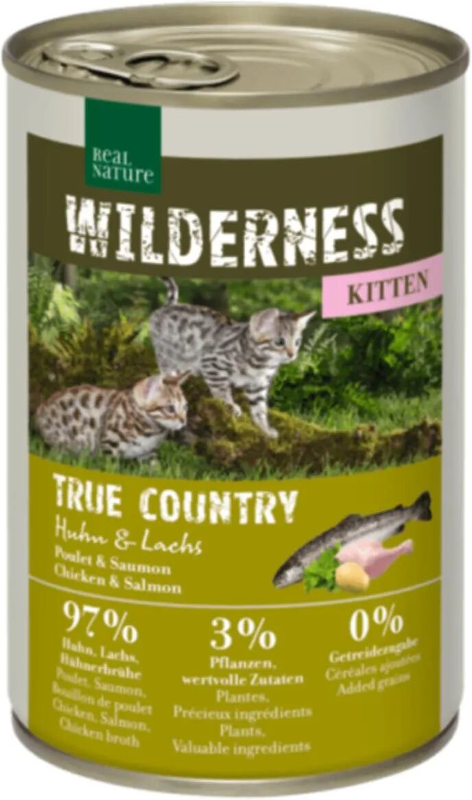 REAL NATURE Wilderness Kitten Lattina 400G POLLO  E SALMONE