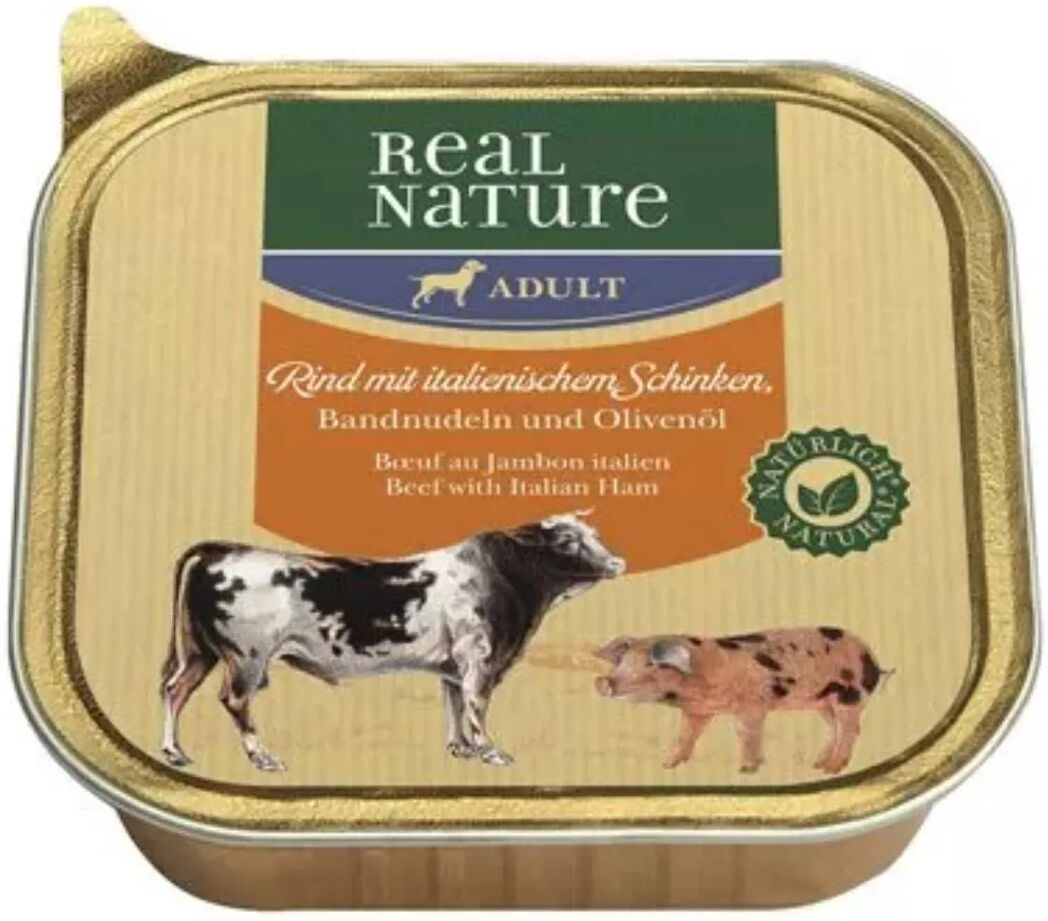 REAL NATURE Dog Vaschetta Multipack 17x100G MANZO CON PROSCIUTTO