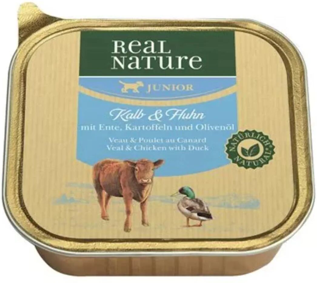 REAL NATURE Puppy Vaschetta Multipack 16x100G VITELLO E POLLO CON ANATRA